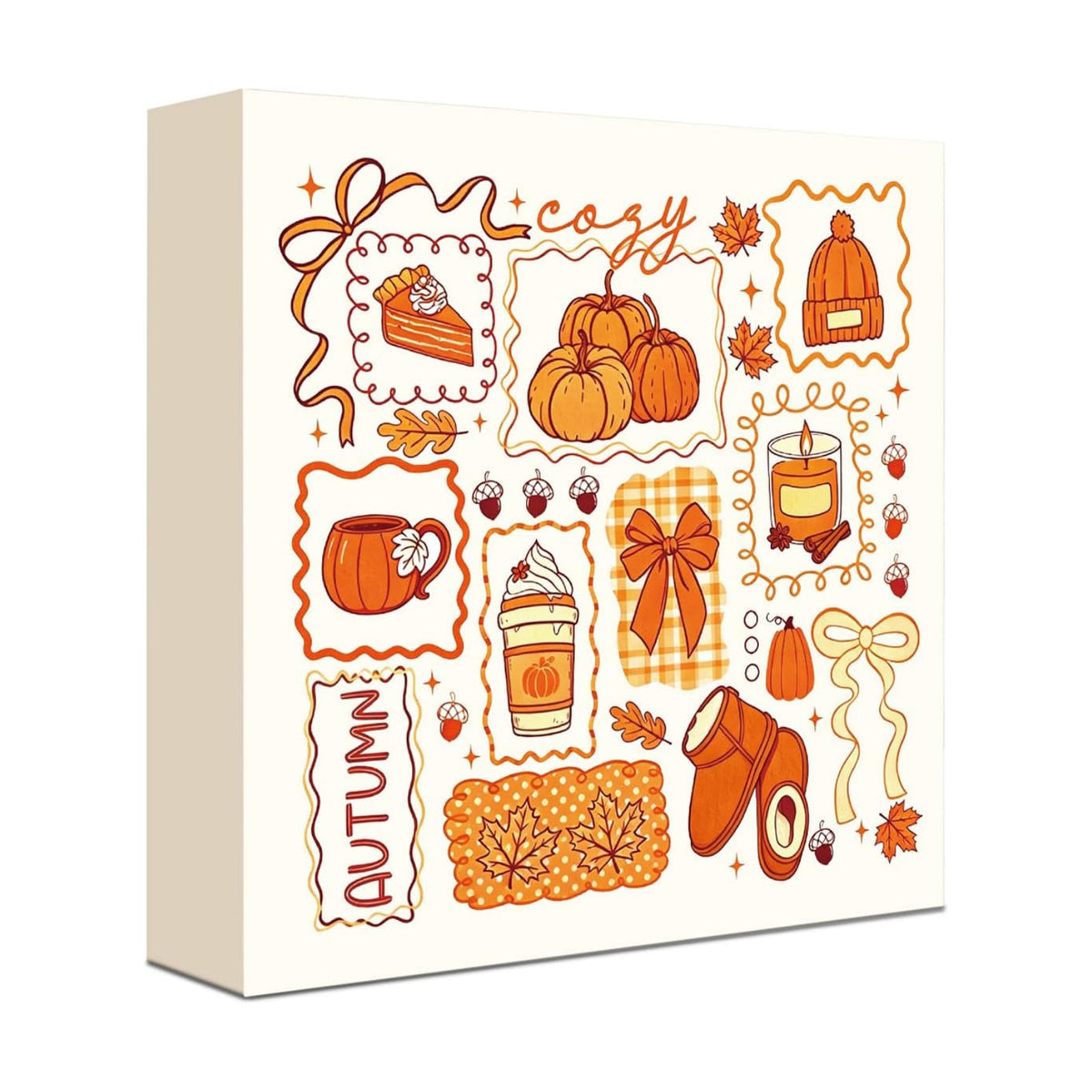 Cozy Fall Decor Sign | Autumn Pumpkin Spice Wall Art & Seasonal Home Decor