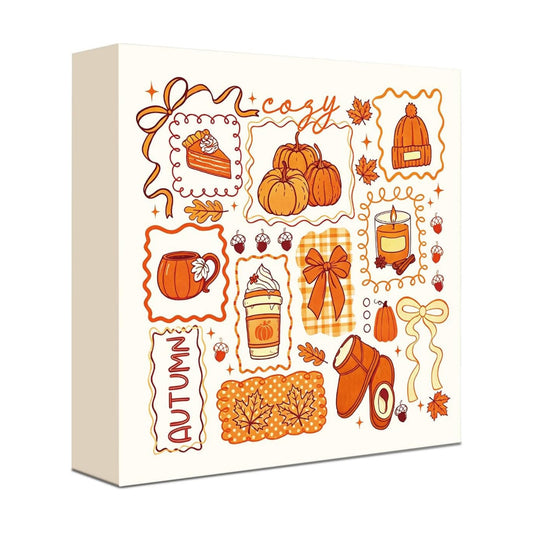 Cozy Fall Decor Sign | Autumn Pumpkin Spice Wall Art & Seasonal Home Decor