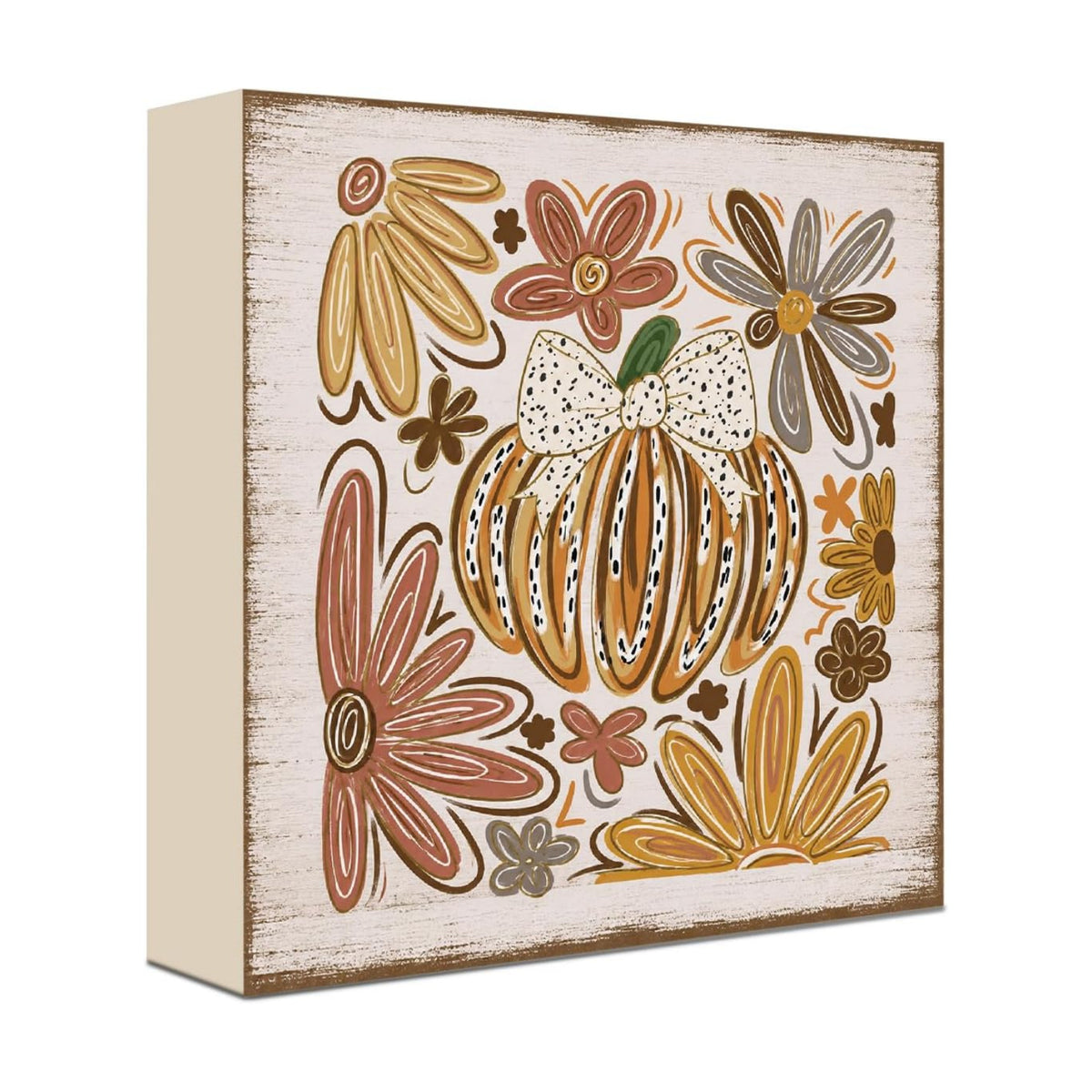 Fall Decorations for Home Bow Pumpkin Wood Sign Fall Wall Shelf Decor