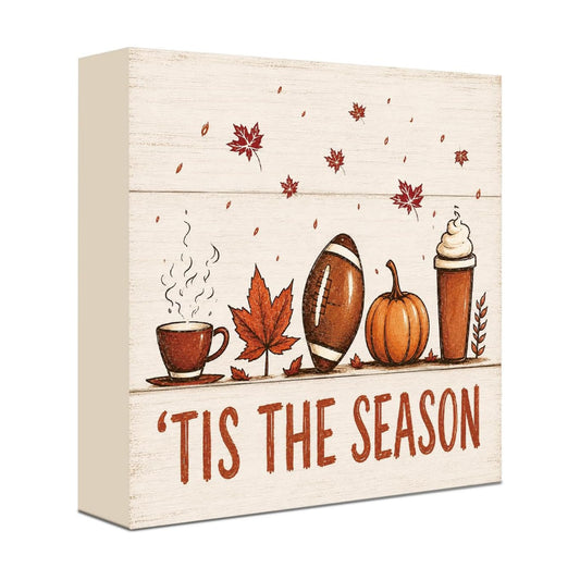 Minimal Pumpkin Fall Decor Sign | Tis The Season Line Art Wall