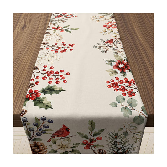 Christmas Decorations - Elegant Farmhouse Christmas Table Runner