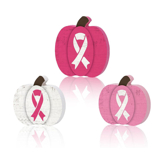 Smile Breast Cancer Awareness Wooden Standing Decor Set