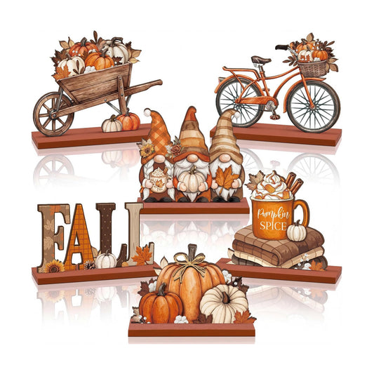 Yousoontic 6 Pcs Fall Thanksgiving Table Decor, bright, Retro Orange