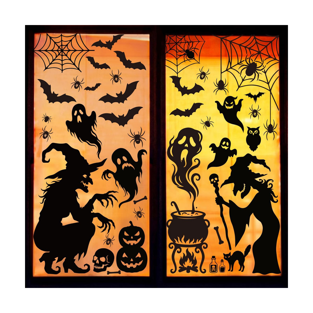 Jenlion Halloween Window Clings Decorations Indoor, Reusable Static Stickers Decals for Glass Door Home Kids Party Decor