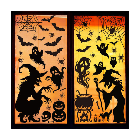 Jenlion Halloween Window Clings Decorations Indoor, Reusable Static Stickers Decals for Glass Door Home Kids Party Decor
