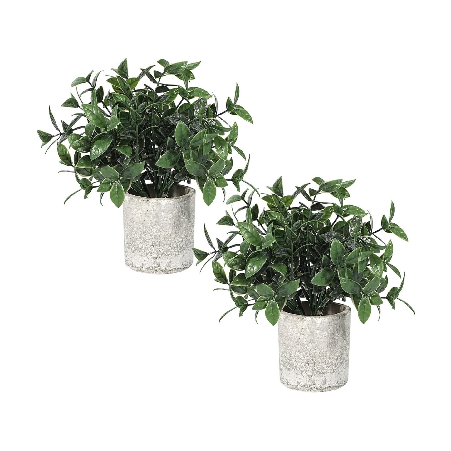 Velener 2 Pcs Small Fake Plants Eucalyptus, Artificial Plants Indoor for Shelf, Potted Eucalyptus Plants for