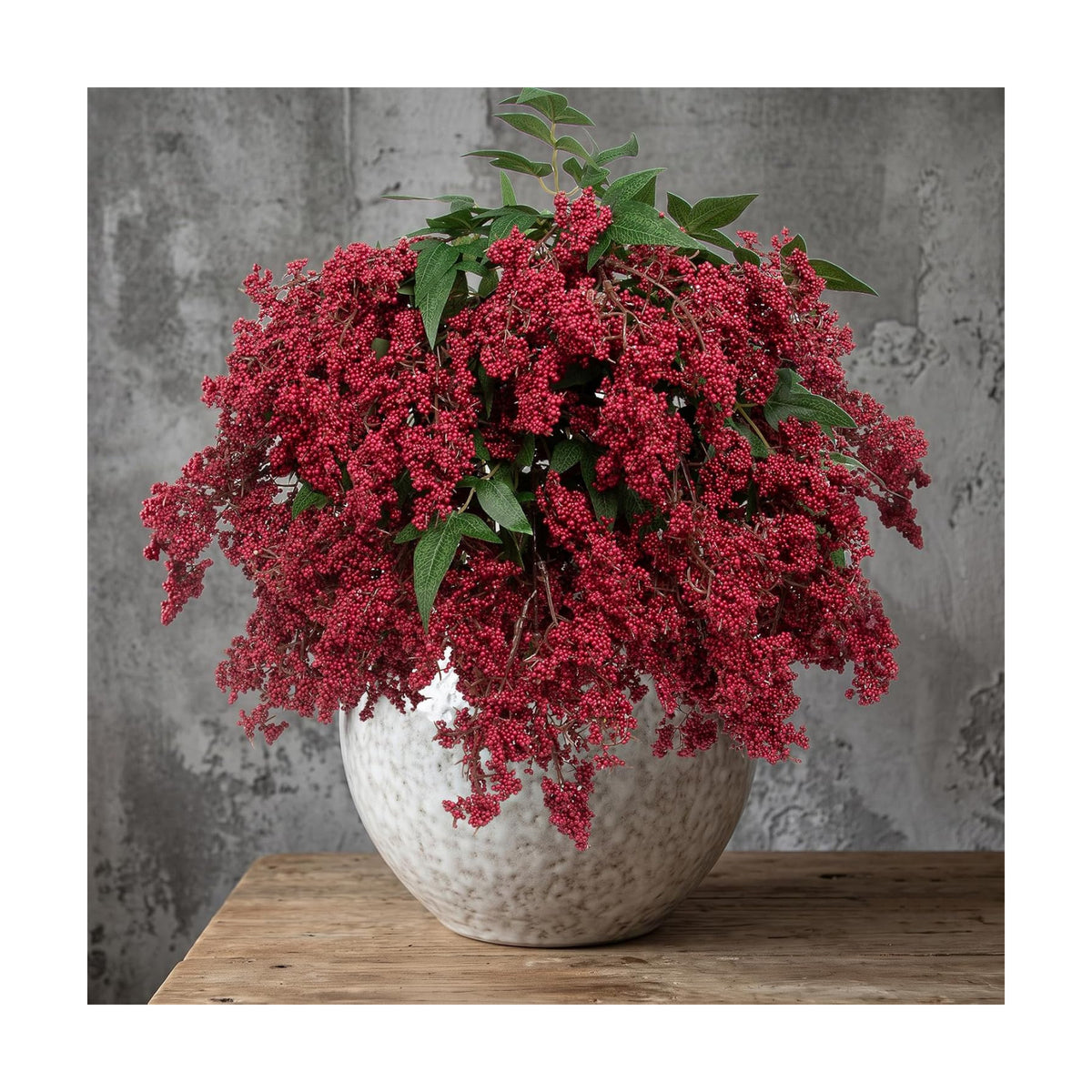 Daynight 4 Pcs Artificial Berry Stem for Vase, 40In Faux Nandina Branches Fall Floral Picks Fake Realistic Berry Spray for Wedding Autumn Farmhouse Home Decor(4, RED, 40Inch)