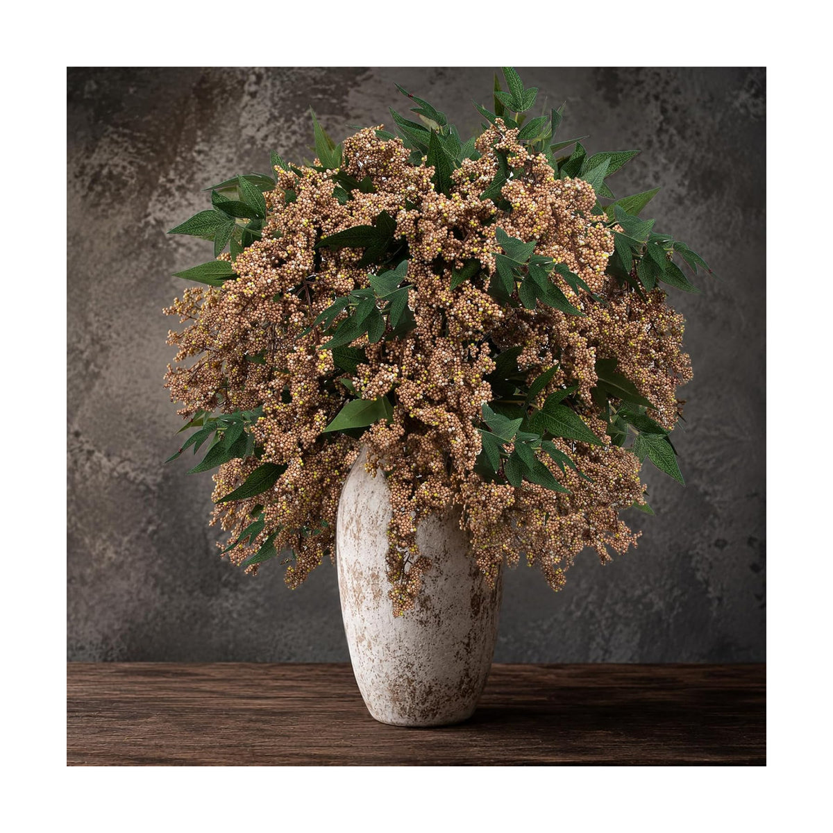 Daynight 4 Pcs Artificial Berry Stem for Vase, 40In Faux Nandina Branches Fall Floral Picks Fake Realistic Berry Spray for Wedding Autumn Farmhouse Home Decor (4, White, 40Inch)