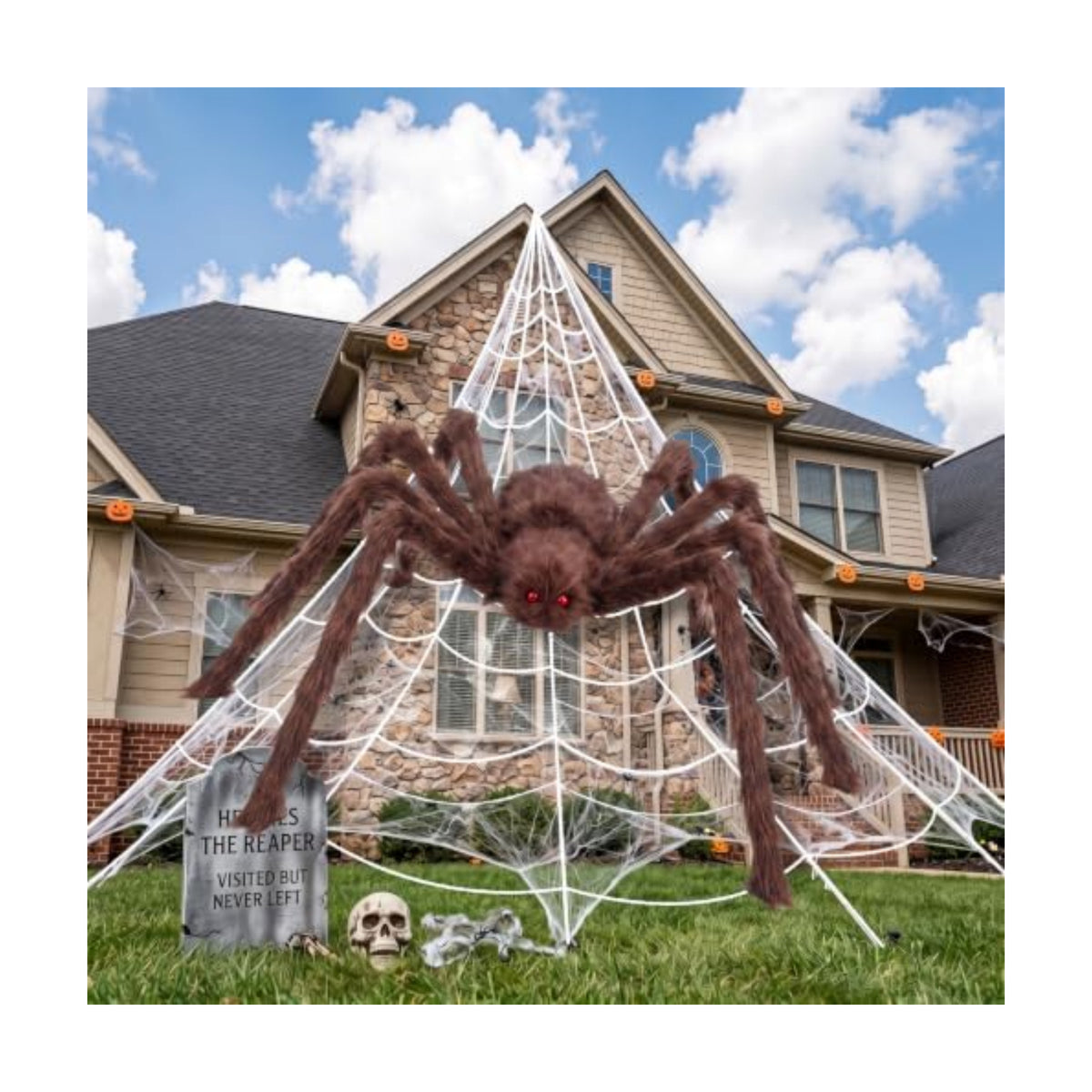Halloween Decorations Outdoor Spider Webs:1Pcs Giant Spiders-Outdoor Use