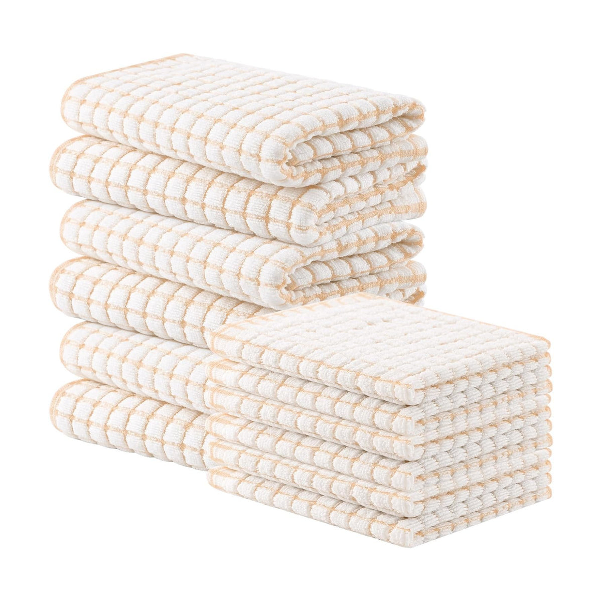 Homaxy Kitchen Towels and Dishcloths Set, Set of 12, Apricot | Cotton Terry Kitchen Dish Towels, Super Soft and