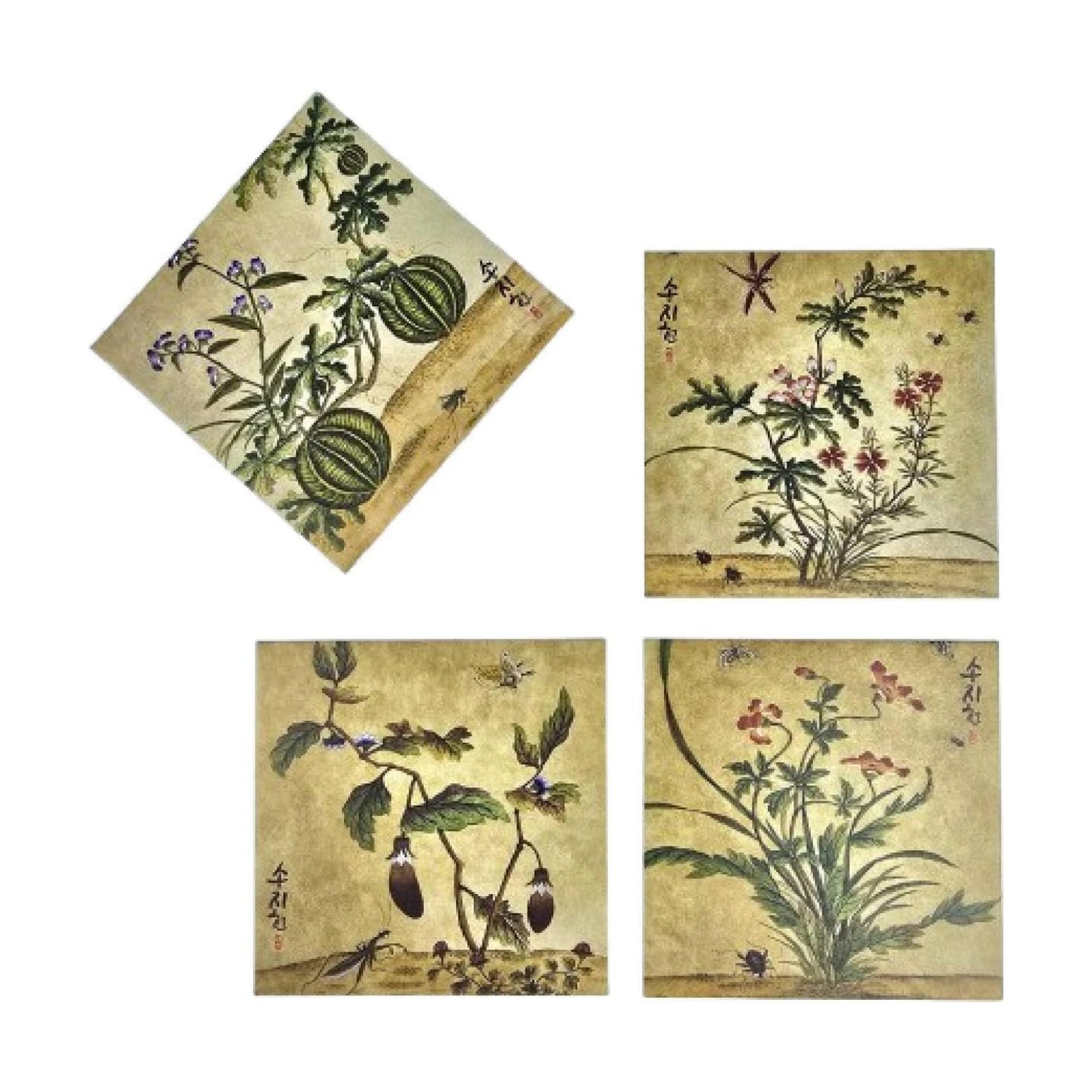 Korean Hanji Drink Coasters / Set of 4