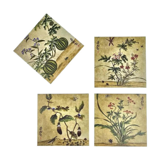 Korean Hanji Drink Coasters / Set of 4