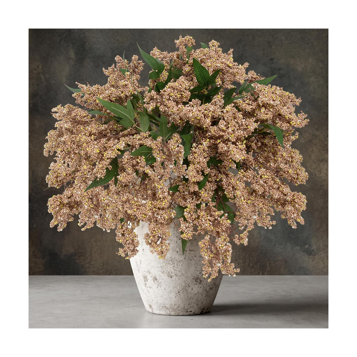 Daynight 6 Pcs Artificial Berry Stem for Vase, 17 in Faux Nandina Branches Fall Floral Picks Fake Realistic Berry Spray for Wedding Autumn Farmhouse Home Decor (6, White, 17Inch)