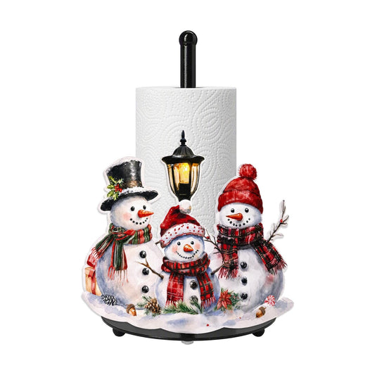 Christmas Snowman Paper Towel Holder, Christmas Kitchen Countertop Decor, Winter Snowman Paper Towel Holder, Paper Towel Stand for Dining Table, Xmas Housewarming Birthday Gift for Women Mom