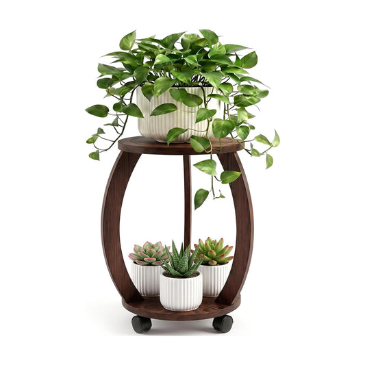 Mid-Century Modern Rustic Plant / Dark Brown / 12 Inch