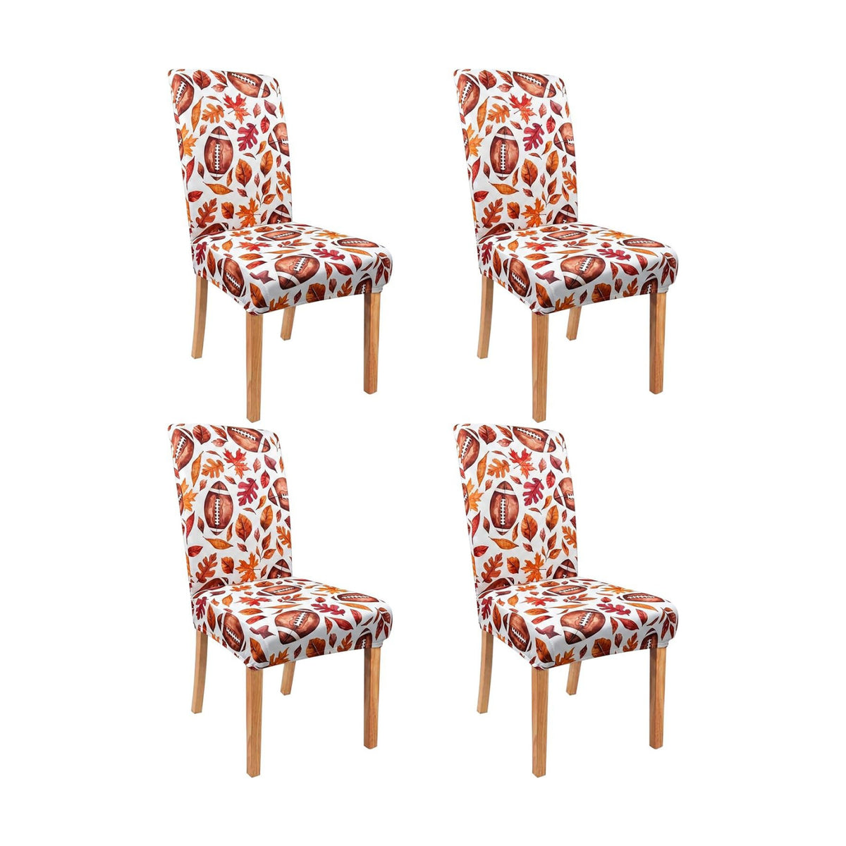 Fall Football Chair Covers Set of 4 for Dining Home Party Decor