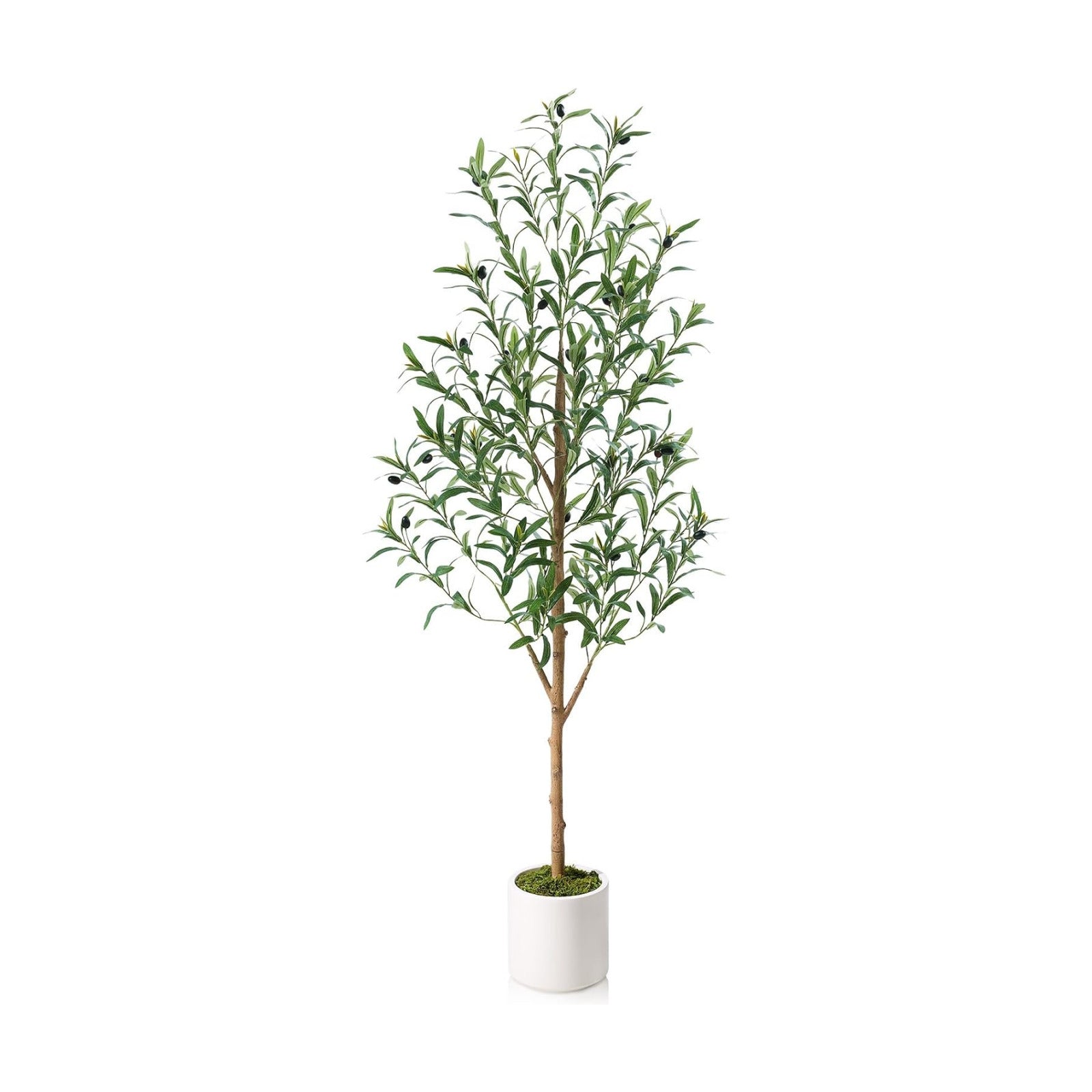 Lifelike Faux Plants Indoor / 5ft-7"planter / White / 5 Inch