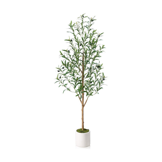 Lifelike Faux Plants Indoor / 5ft-7"planter / White / 5 Inch