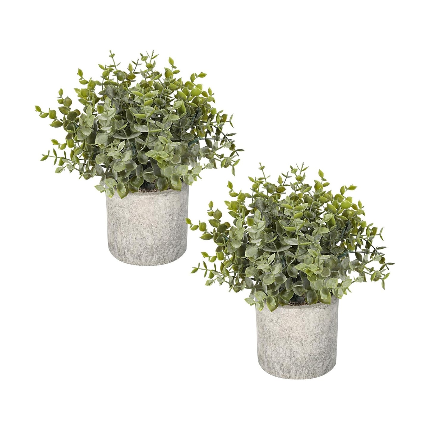 Velener 2 Pcs Large Fake Plants Eucalyptus, Artificial Plants Indoor for Shelf, Potted Eucalyptus Plants for