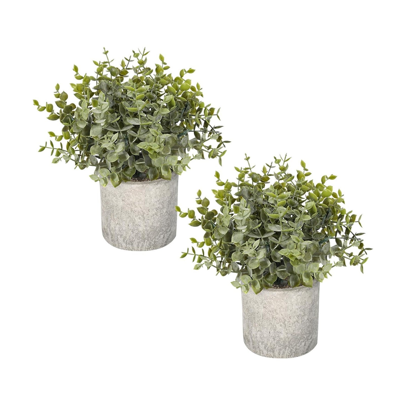 Velener 2 Pcs Large Fake Plants Eucalyptus, Artificial Plants Indoor for Shelf, Potted Eucalyptus Plants for