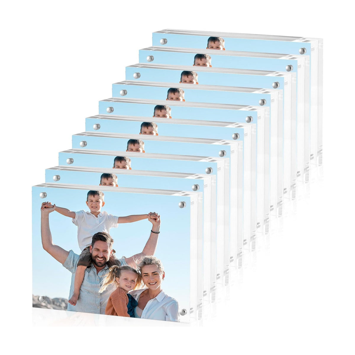 10 Pcs 3.5x5 Wallet Size Magnetic Photo Frames, Acrylic Picture Frames | 20mm Thicker Double Side Acrylic Photo Frame
