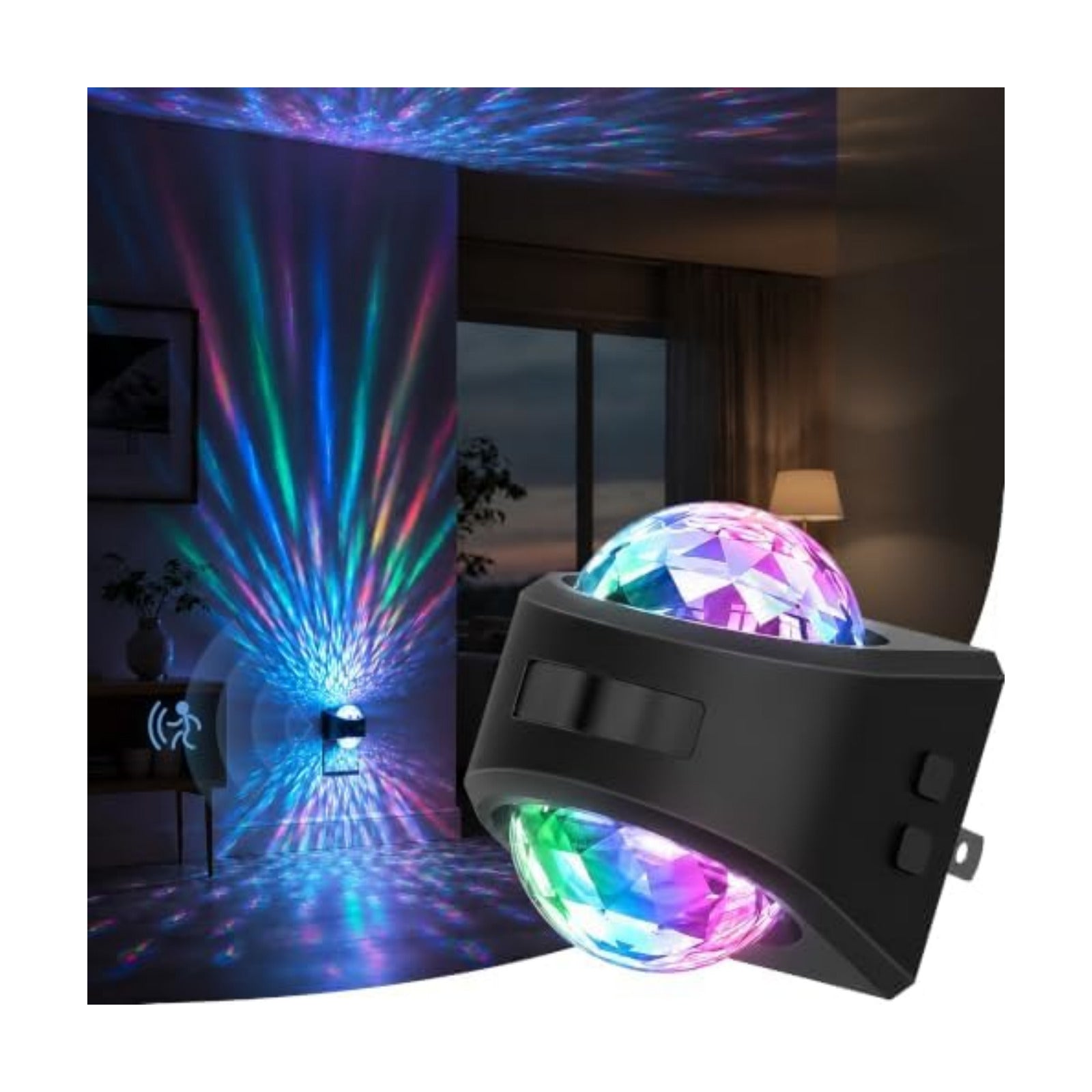 Briignite Motion Sensor Night Light Projector, RGB Warm Nightlight Plug in