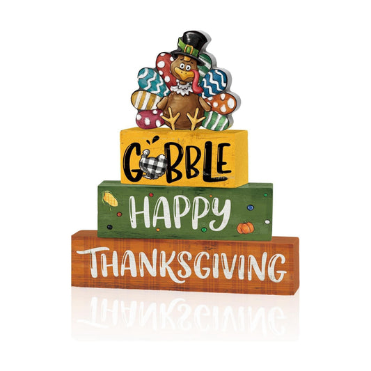 Smile Thanksgiving Wooden Block Decor
