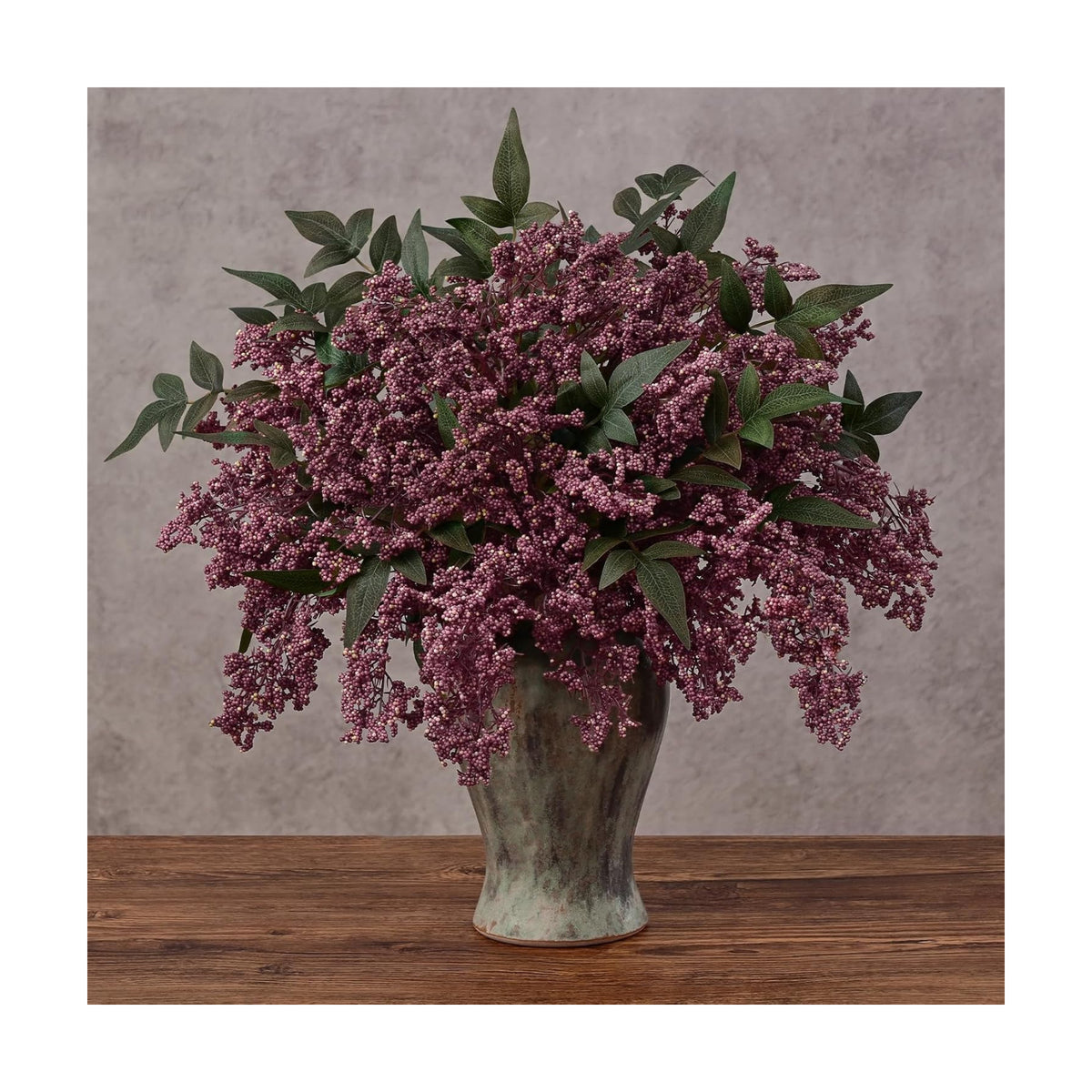 12Pcs 17In Faux Berry Stems, Artificial Nandina Branches Fall Decor