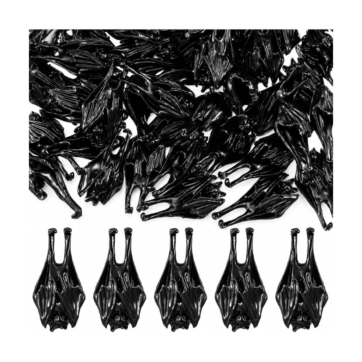 Civaner 50 Pcs Halloween Mini Brass Figurine Miniature, Bat
