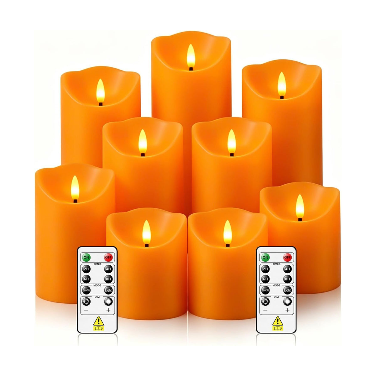 Eebuss Flameless Candles with Remote Timer, Battery Operated Realistic Flickering LED Candles, 9 Packs Fake Candles for