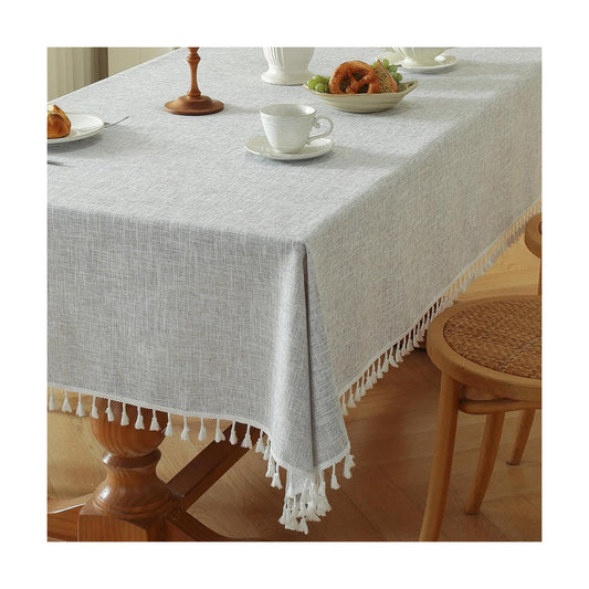 Deep Dream Tablecloths, Waterproof Table Cloth, Linens Wrinkle Free Anti-Fading, Rustic Table Cover Decoration for Kitchen Dinning Christmas(Rectangle/Oblong, 55''x140'',12-14 Seats, Solid Grey)