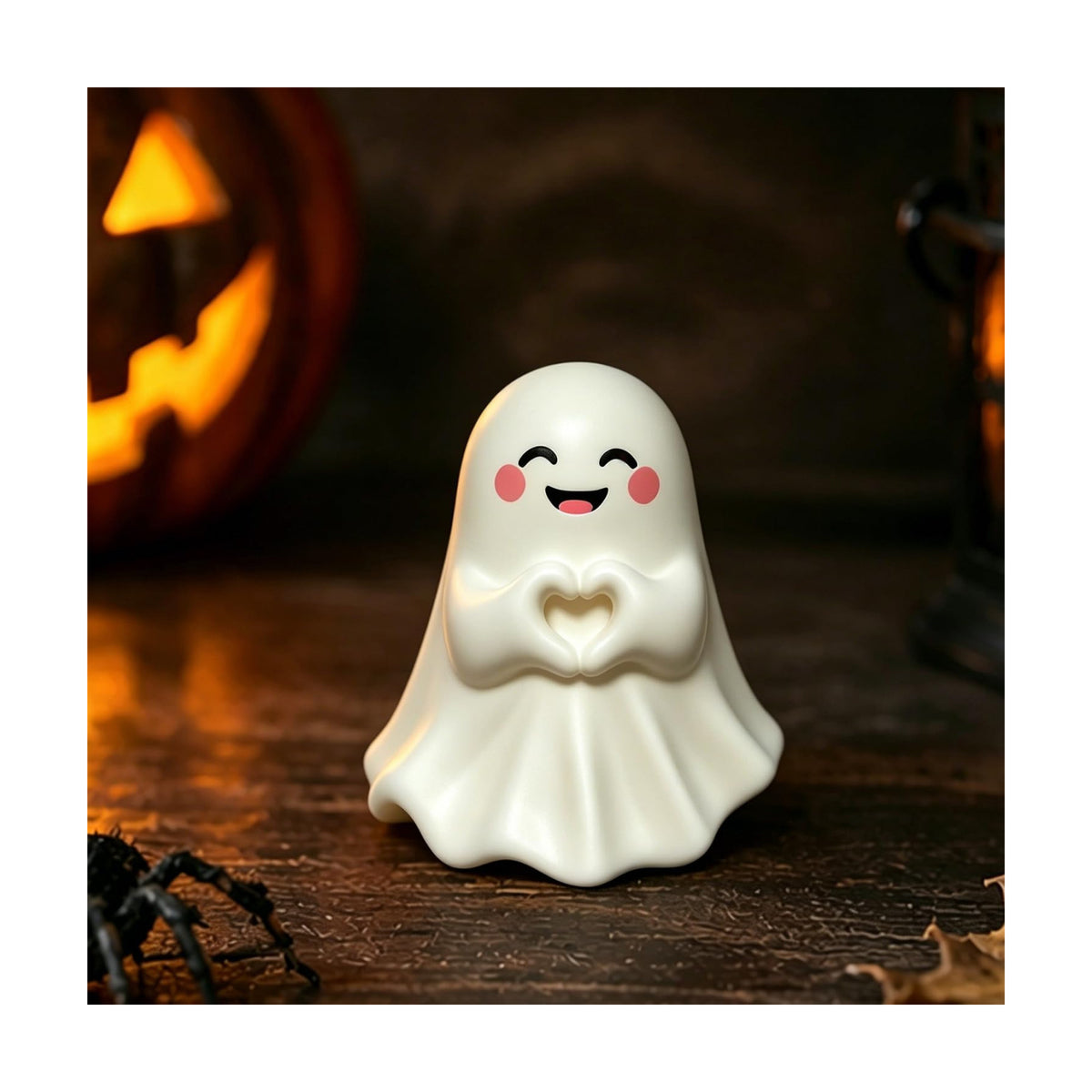 1 PCS Halloween Ghost Figurine Unique Heart Spooky Statue