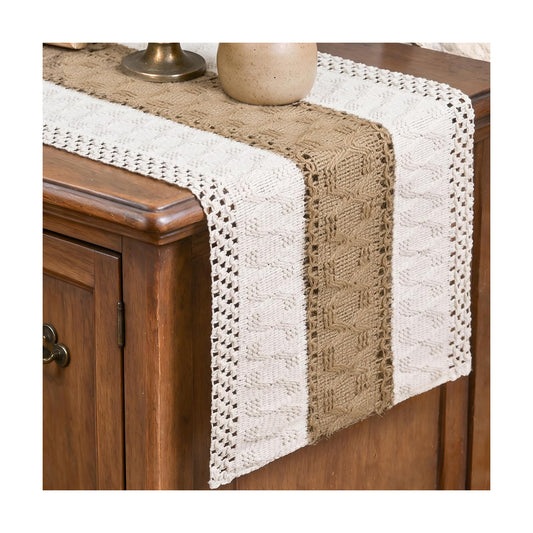 Artoid Mode Linen Farmhouse Rustic Table Runner 12x48 Inch