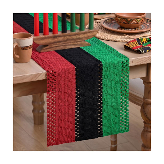Artoid Mode Green Black Red Farmhouse Rustic Table Runner 12x72 Inch