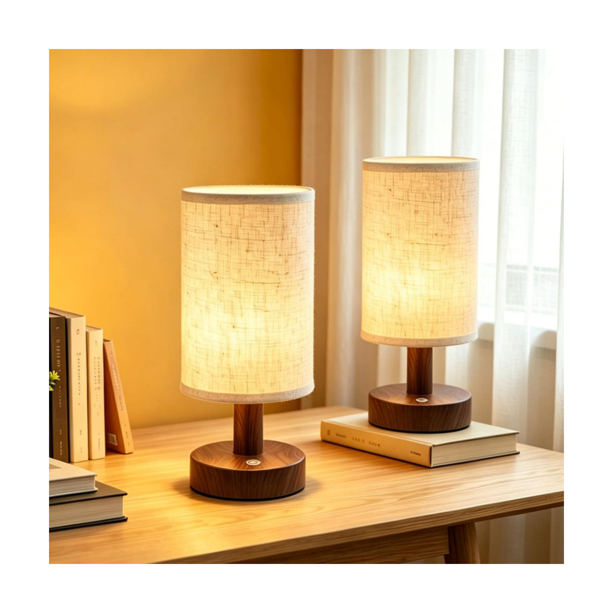 CHLORANTHUS 2 Pack Rechargeable Cordless Table Lamp – 4000mAh Battery Bedside Lamp, Mini Touch Control Dimmable LED