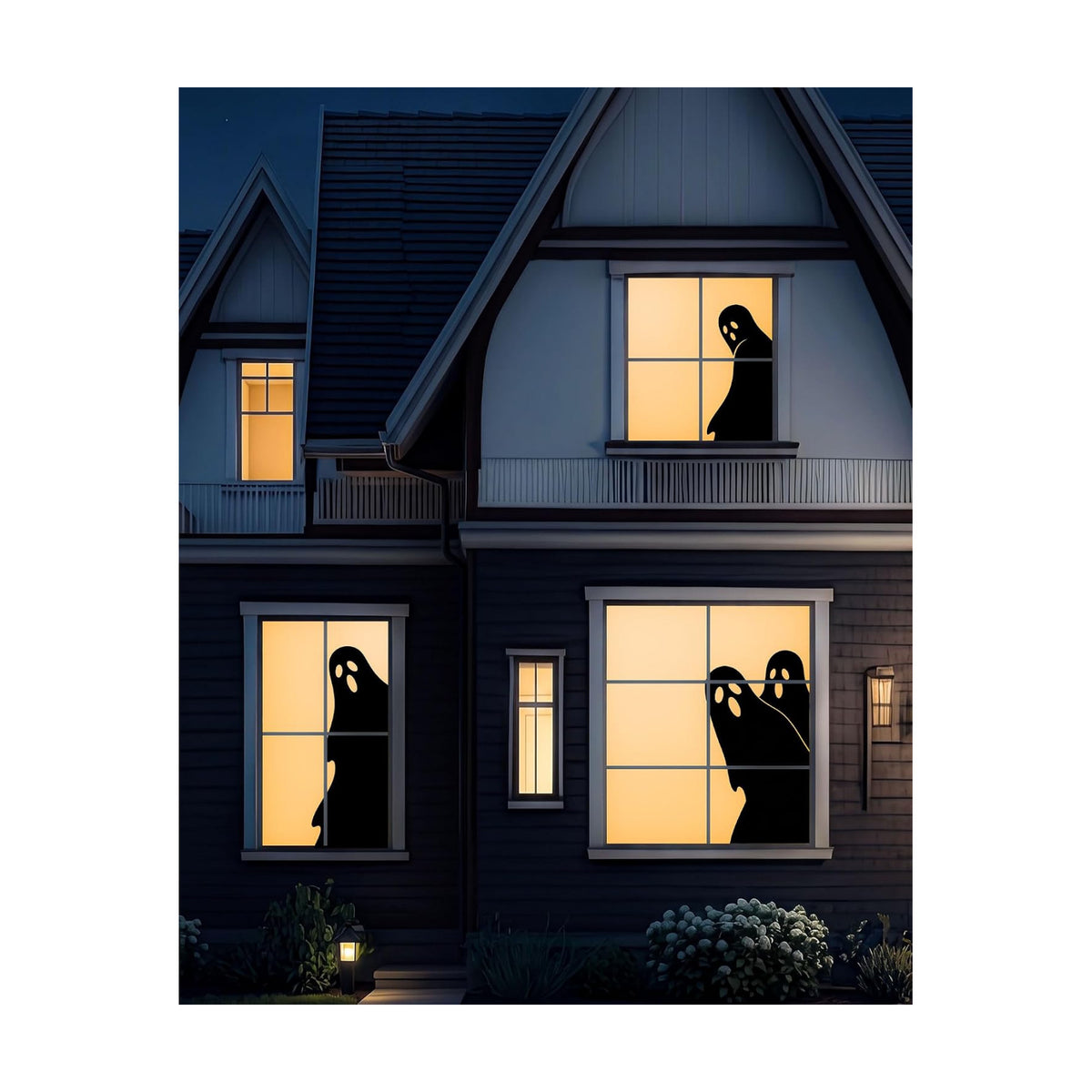 Halloween Window Decorations Tall Ghost Window Silhouettes 3 Pack