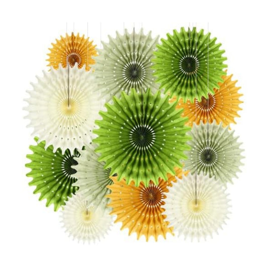 BestoFun 12PCS Sage Green Hanging Paper Fans Decoration Sage Green Tissue Paper Honeycomb Fan Ornaments for Wedding, Birthday, Baby Shower, Home & Party Décor