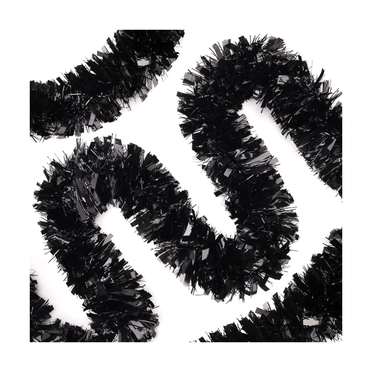 KINGLAKE Halloween Black Tinsel Garland 33 FT