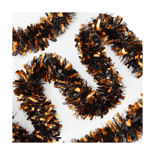 KINGLAKE Halloween Black Orange Tinsel Garland 33 FT