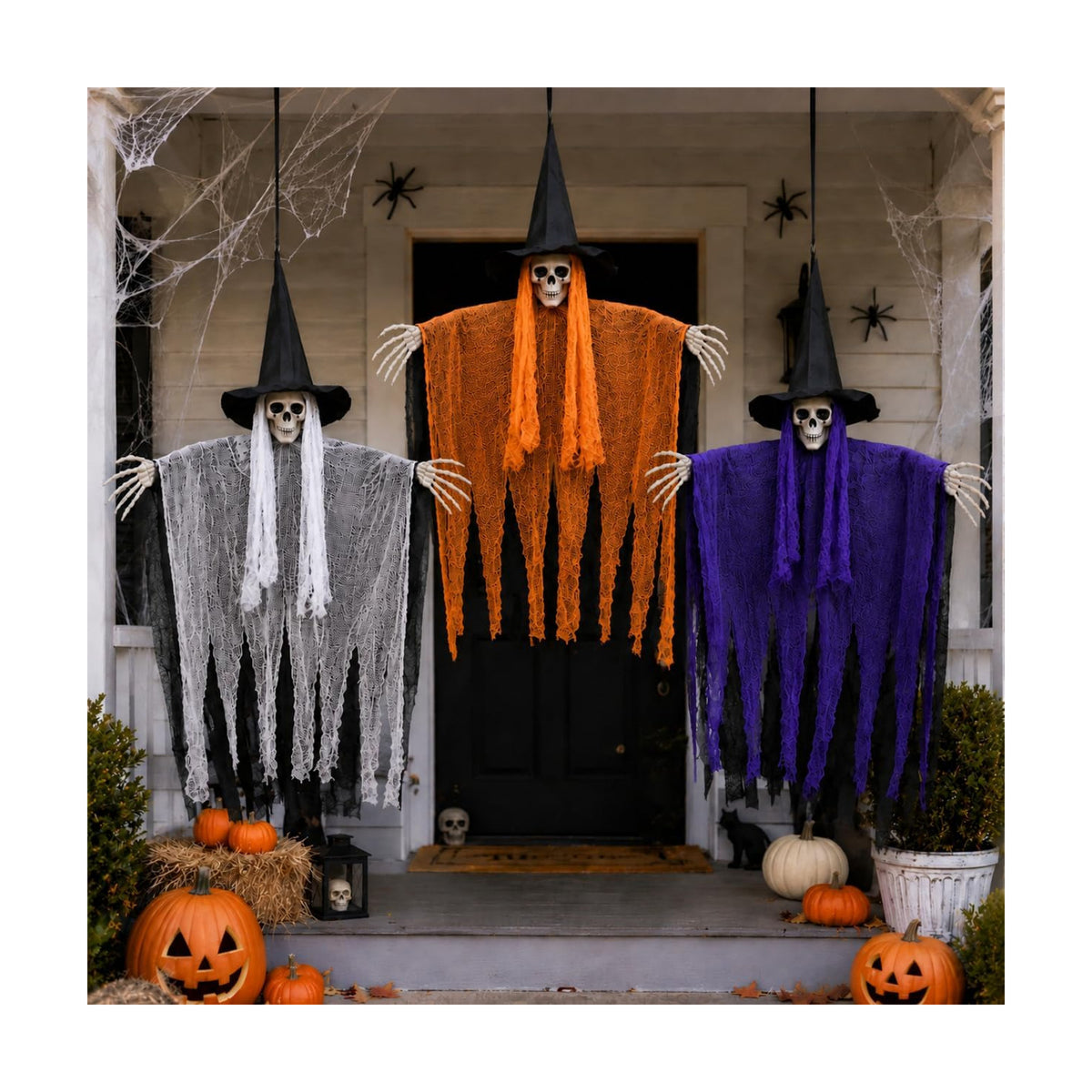 Bearhug Halloween Hanging Ghost Decorations, 3 Pack Scary Reaper Decor
