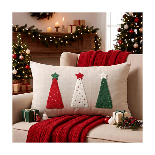 Boao Christmas Pillow Covers 12x20 Christmas Tree Lumbar Pillow Case