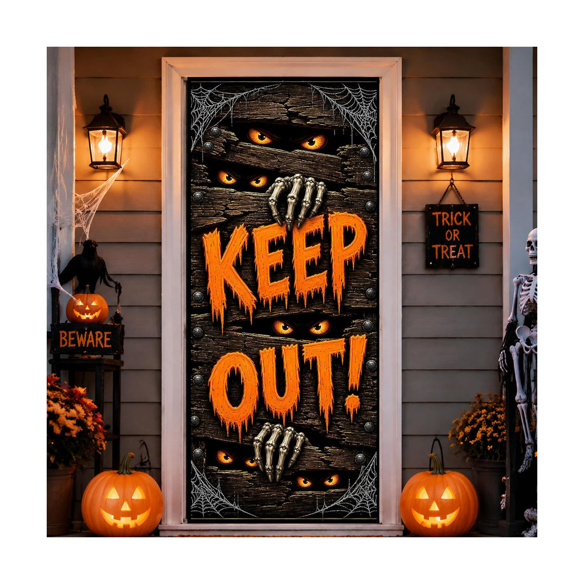 Halloween Door Decorations - Halloween Keep Out Door Cover