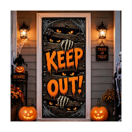 Halloween Door Decorations - Halloween Keep Out Door Cover