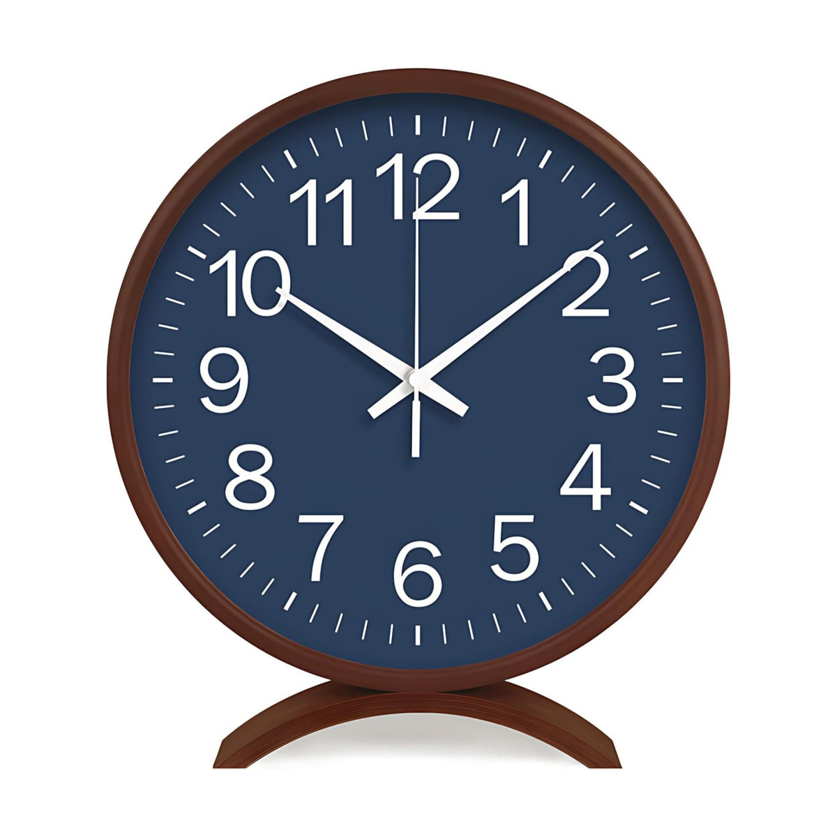 Maxspace Table Clock-8 Inch Silent Non-Ticking Wooden Timepiece Desk Clock, Battery Operated Decor Round Clock for