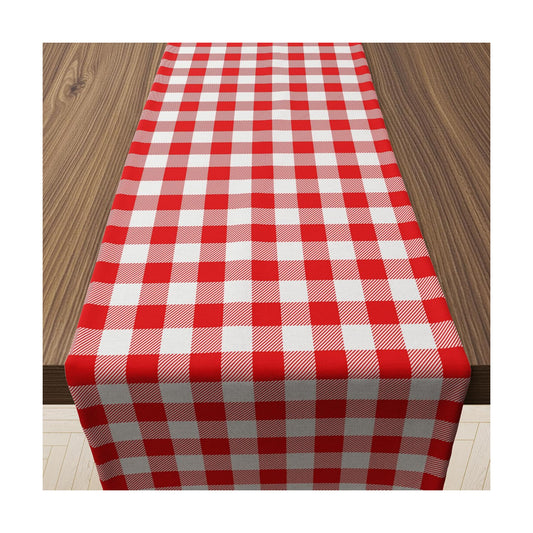 Christmas Decorations - Red and White Checkered Table Runner