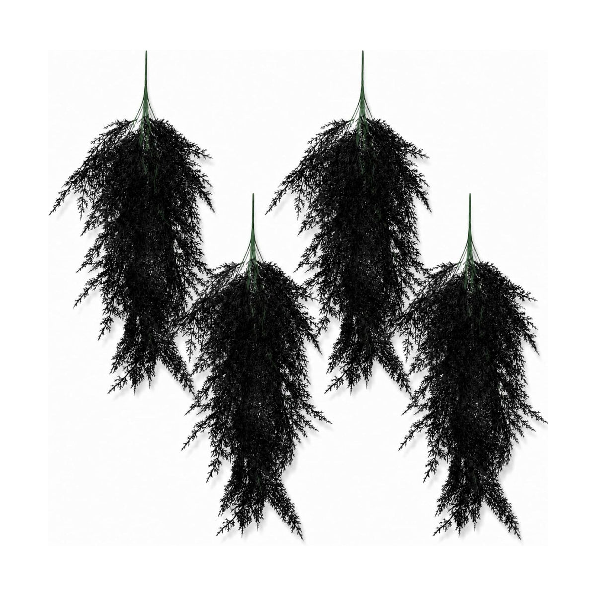 Suncalla 4 Pack Black Teardrop Swags, 32 Inch Cedar Halloween Gothic Deocr