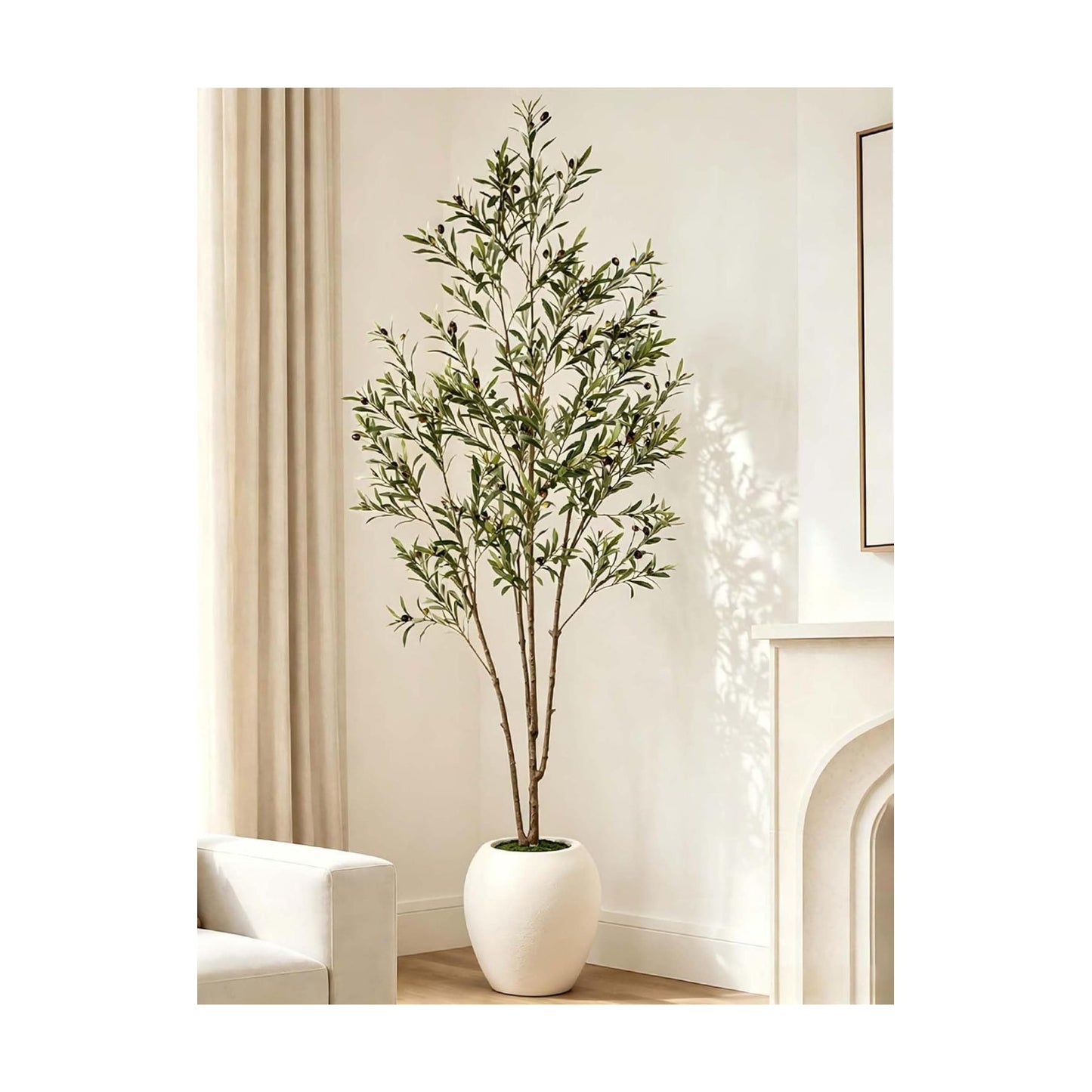 Olive Tree 7 ft with Large Pot: Tall Artificial Indoor Plants