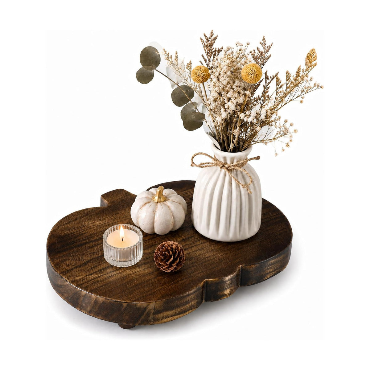 Wood Riser for Kitchen Counter 12 x 9.5 Pumpkin Wood Cake Stand