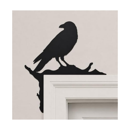 Jidecor Raven Door Corner Decor Gothic Metal Crow Wall Art 12 x 13.4 in