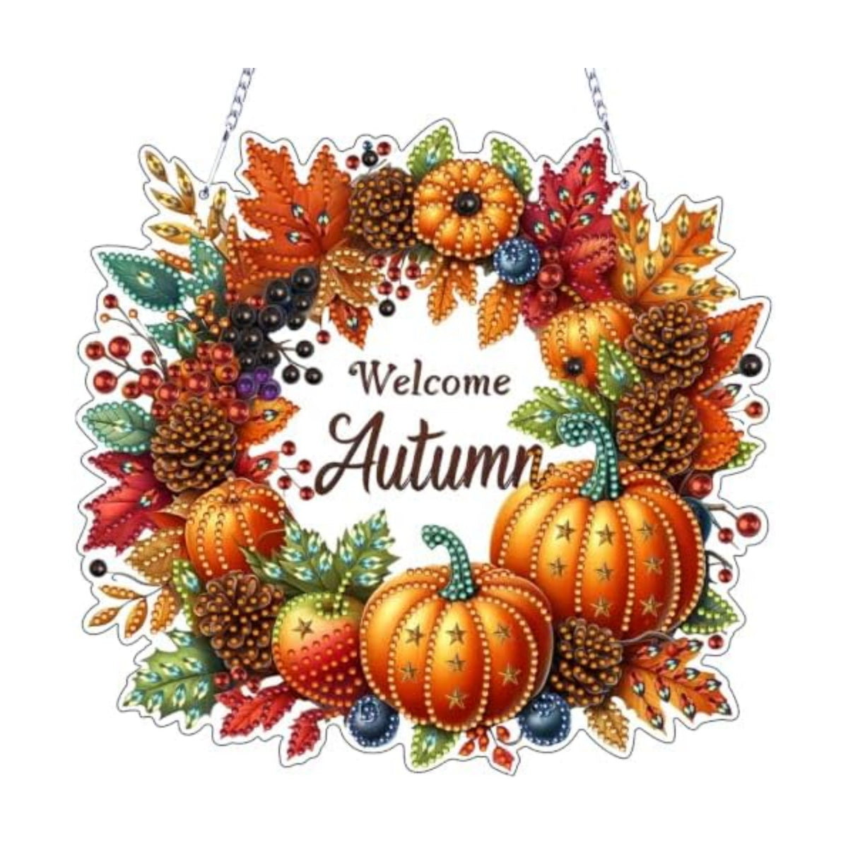 VODAPYC Welcome Autumn Diamond Art Hanging Kits for Adults